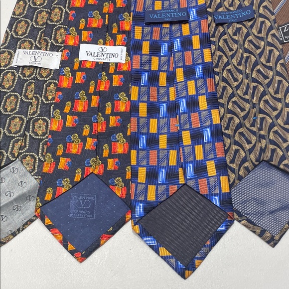 Valentino Multicolor Patterned Silk Ties - Picture 3 of 10